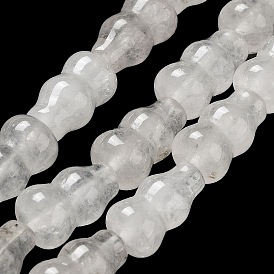 Natural Quartz Crystal Beads Strands, Rock Crystal Gourd Beads