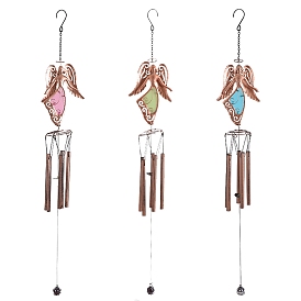 Luminous Fairy Acrylic Hanging Ornaments, Iron Wind Chime and Tube Tassel for Garden Outdoor Decors