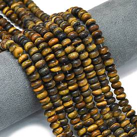 Природных тигровый глаз бисер нитей, матовые, рондель