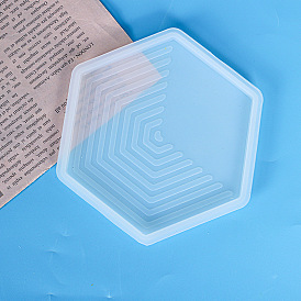 Imitation Cube Coaster Silicone Molds, Resin Casting Molds, for UV Resin & Epoxy Resin Craft Making, Hexagon