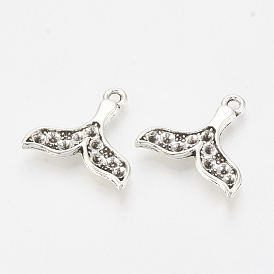 Tibetan Style Alloy Pendant Rhinestone Settings, Mermaid Fishtail Shape, Cadmium Free & Lead Free