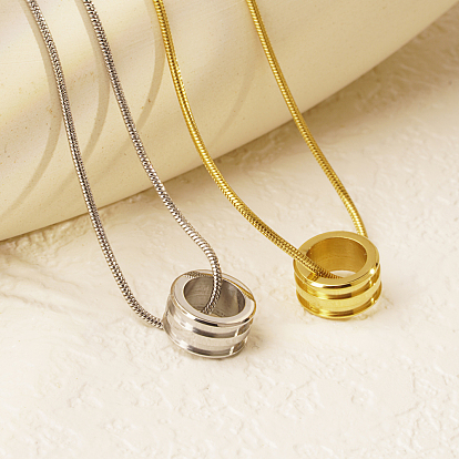 Стильное 304 ожерелье-колонна с подвеской из нержавеющей стали для ежедневного ношения у женщин