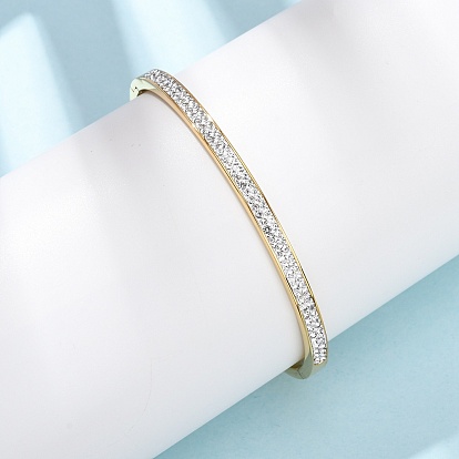 304 Шарнирные браслеты из нержавеющей стали с микропаве из кубических цирконий для женщин, с полимерной глиной, ионное покрытие (ip), долговечный