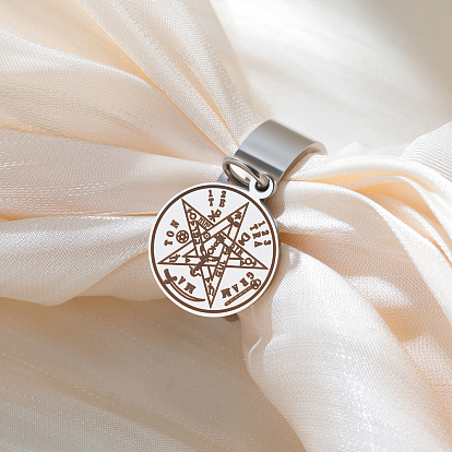 304 палец кольца из нержавеющей стали, плоский круглый с тетраграмматоном