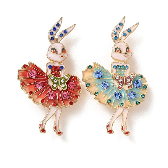 Эмалевые значки в виде балерины-зайчика, штыри отворотом сплава горного хрусталя для одежды рюкзака, золотые