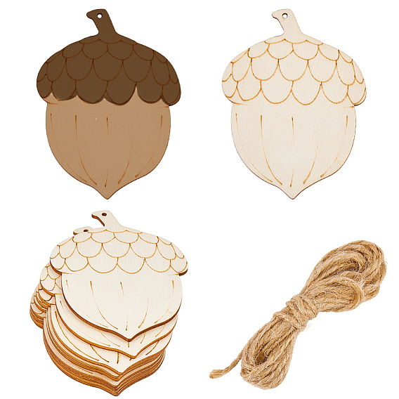 10 шт. готовых деревянных подвесок для художественной росписи, пирография, домашнего декора, с джутовым шнуром