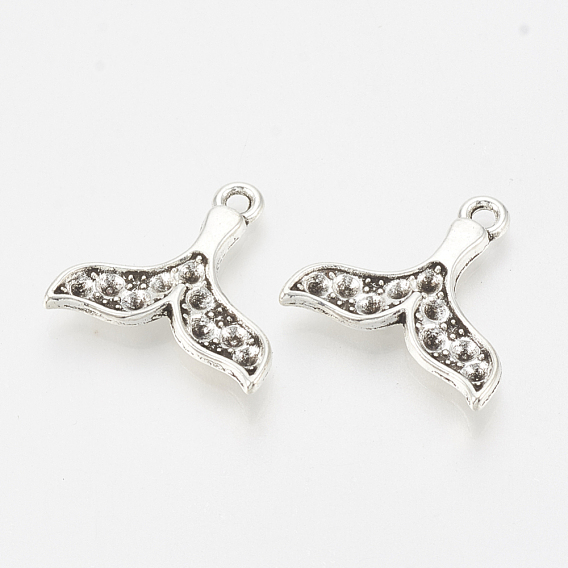 Tibetan Style Alloy Pendant Rhinestone Settings, Mermaid Fishtail Shape, Cadmium Free & Lead Free