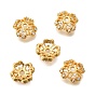Колпачки для бусин из прозрачного кубического циркония из латуни, Четыре листа клевера, без кадмия и без свинца, стойки покрытие, долговечный