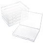 Transparent Plastic Bead Containers, with Hinged Lids, for Beads and More, Rectangle