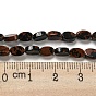 Natural Mahogany Obsidian Beads Strands, Flat Oval
