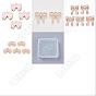 40Pcs 4 Style Light Gold Alloy Enamel Pendants, Bowknot