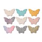Pendentifs en cuir pu, avec poudre scintillante double face, papillon