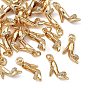 SHEGRACE Brass Pave Clear Cubic Zirconia Charms, High-heeled Shoes Charms, Cadmium Free & Nickel Free & Lead Free, Long-Lasting Plated
