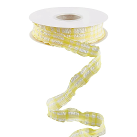 Stoff plaid band, plissierte Geschenkband, für Haarschmuck, Schleifen, Blumenstrauß, Geschenke, Verpackung