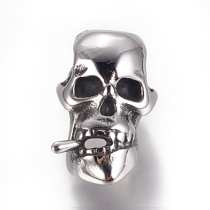 304 Stainless Steel Beads, Skull