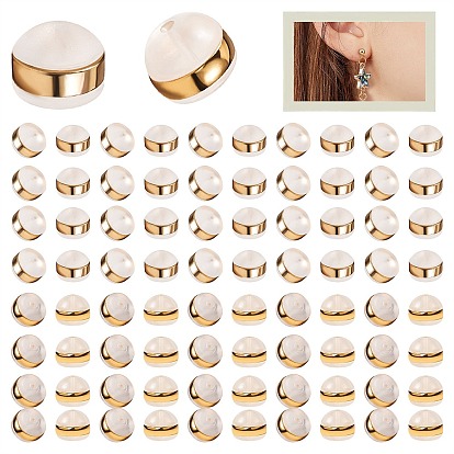 40Pcs 2 Style Silicone Ear Nuts, Frosted, Earring Backs