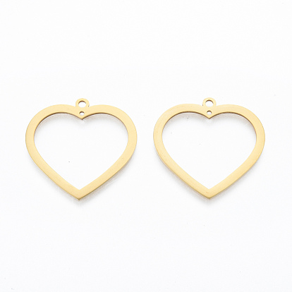 201 Stainless Steel Pendants, Heart