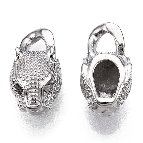 304 Stainless Steel Pendants, Leopard Head Charms