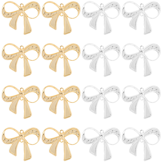 20шт 2 цвета латунные соединительные подвески, без кадмия и без свинца, бантом ссылки