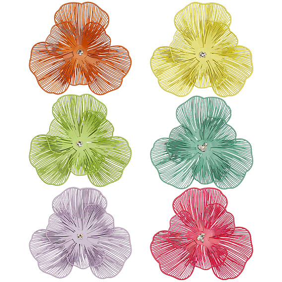 12 шт. 6 цветная печать распылением 430 колпачки из нержавеющей стали, цветок