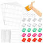 Plastic Thread Winding Boards, Floss Bobbins, Paper Self-Adhesive Stickers, 20-Grid PVC Coin Collection 3-Hole Binder Pages, Iron Loose Leaf Book Binder Hinged Rings