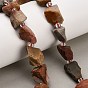Natural Ocean Jasper Beads Strands, Raw Rough, Nuggets, with Seed Beads