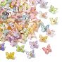 100Pcs ABS Plastic Imitation Pearl Pendants, Butterfly, with 304 Stainless Steel Findings
