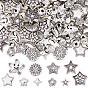 100 Stück 10 Stile tibetischen Stil Legierungsperlen, cadmiumfrei und bleifrei, Stern