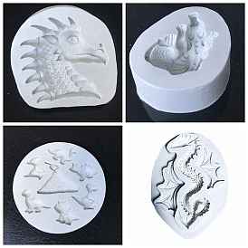 Dragon/Dinosaur Shape DIY Silicone Molds, Fondant Molds, Resin Casting Molds, for Chocolate, Candy, UV Resin & Epoxy Resin Craft Making