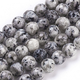 Facettes rondes en agate naturelle perles brins, teint, 8mm, Trou: 1.5mm, Environ 45 pcs/chapelet, 14.9 pouce