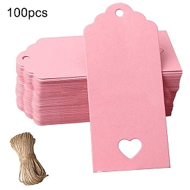 100Pcs Paper Label, Paper Display Cards, with 20M Rope
