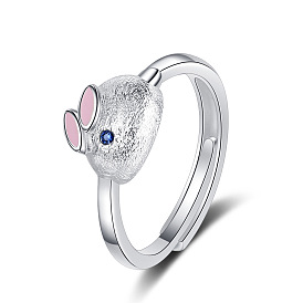 Sweet and Delicate Rabbit Ring with Glittering Gems - Women's Fashion Accessory