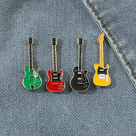 Personalized creative guitar metal badge electric guitar retro fashion musical instrument brooch student bag decoration pin trend