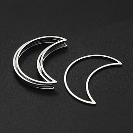  201 Stainless Steel Linging Rings, Laser Cut, New Moon/Crescent