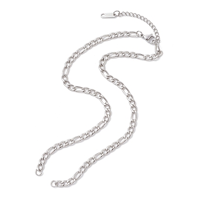 4.5мм 304 изготовление ожерелья из нержавеющей стали в виде цепочки Фигаро, с прыжковых колец