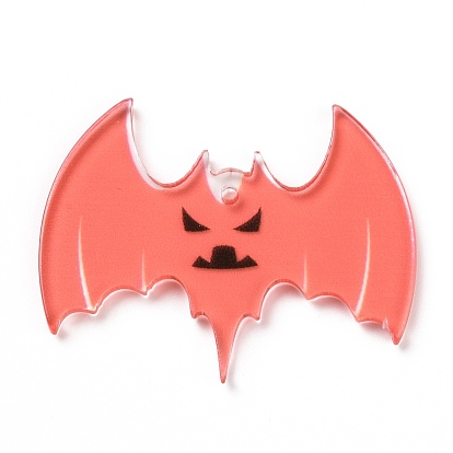 Halloween Translucent Acrylic Pendants, Bat