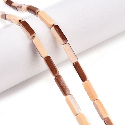 С напылением окрашенные синтетические бирюзовые бусинки, окрашенные, кубоид