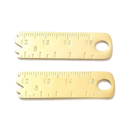 304 Stainless Steel Pendants, Broken Ruler Charms