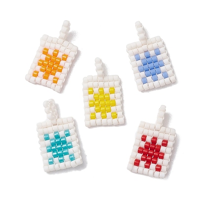 Бисер бисерные подвески, прямоугольник с подвеской-солнцем