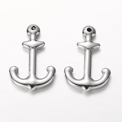 Anchor 304 Stainless Steel Pendants, 26x16.5x3mm, Hole: 2mm