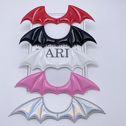 Accesorios de adorno de alas de diablo de cuero de imitación, alas de tela en relieve, alas artesanales, para ropa infantil de bricolaje, accesorios para el cabello