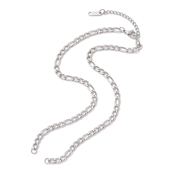 4.5мм 304 изготовление ожерелья из нержавеющей стали в виде цепочки Фигаро, с прыжковых колец