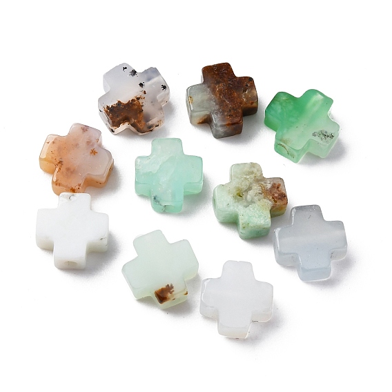 Бусины из натурального халцедона, крестик