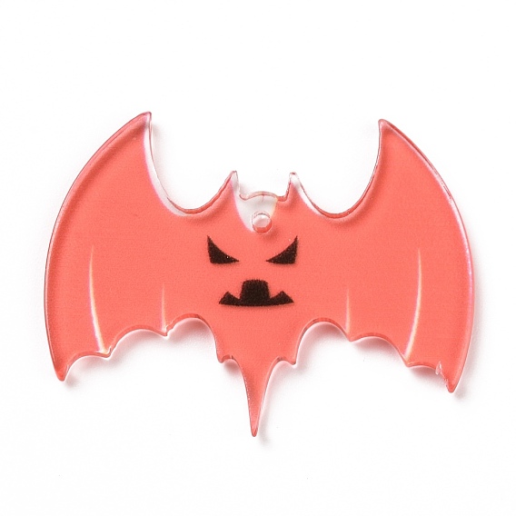 Halloween Translucent Acrylic Pendants, Bat