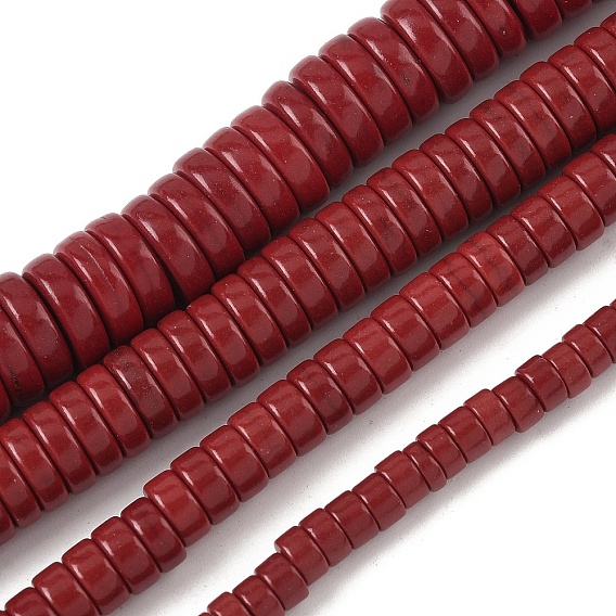 Крашеные нити из натурального магнезита, диск, Heishi бусы