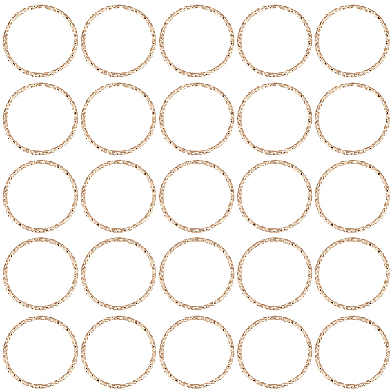 Латунные соединительные колечки, пайки, без никеля , текстурированная форма кольца