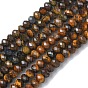 Природных тигровый глаз бисер нитей, рондель, граненые