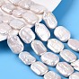 Natural Baroque Pearl Keshi Pearl Beads Strands, Cultured Freshwater Pearl, Rectangle
