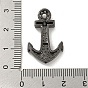 Brass Micro Pave Clear/Black Cubic Zirconia Pendants, Anchor Charms