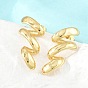 Wave 304 Stainless Steel Stud Earrings with 316 Surgical Stainless Steel Pins for Women, PVD Vacuum Plating